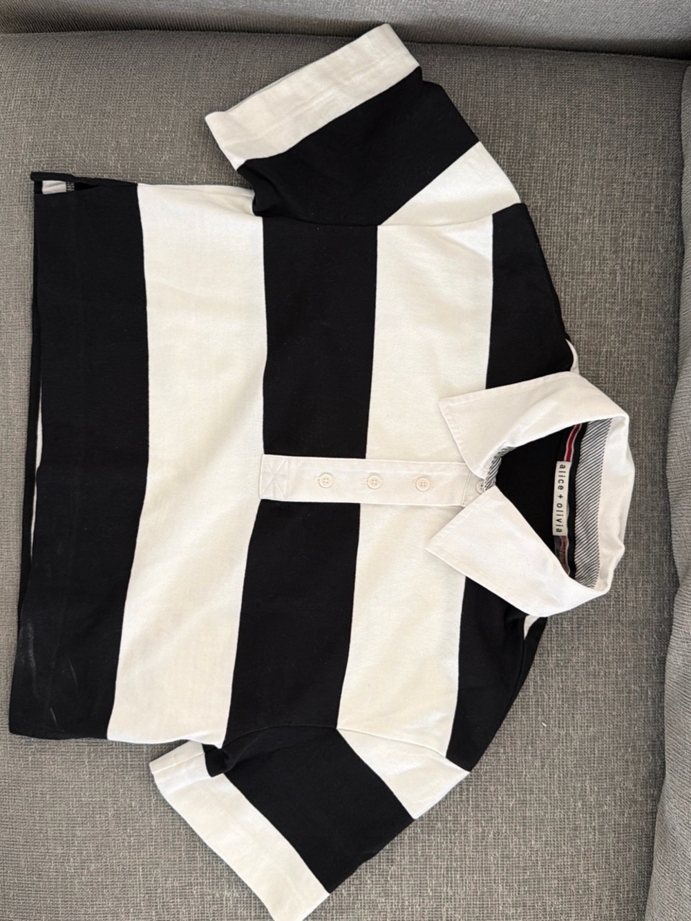 ALICE + OLIVIA Cropped Polo Shirt